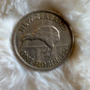 1964 New Zealand One Florin Coin